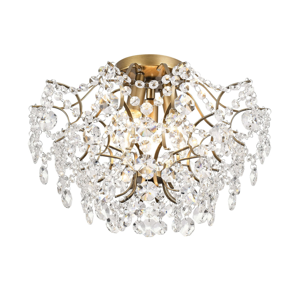 Plafonnier d'intérieur élégant à 3 lumières en cristal Dalia