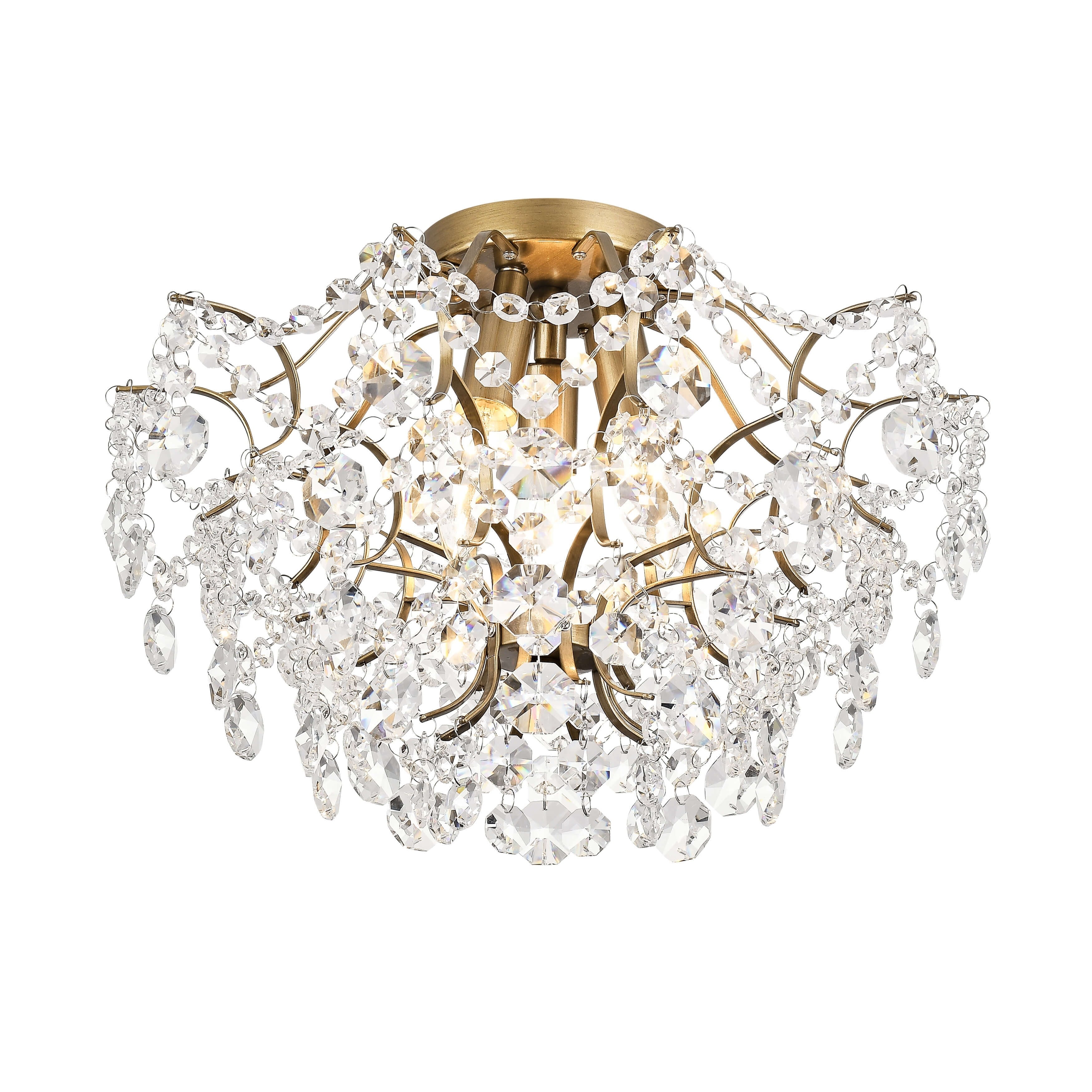 Plafonnier d'intérieur élégant à 3 lumières en cristal Dalia