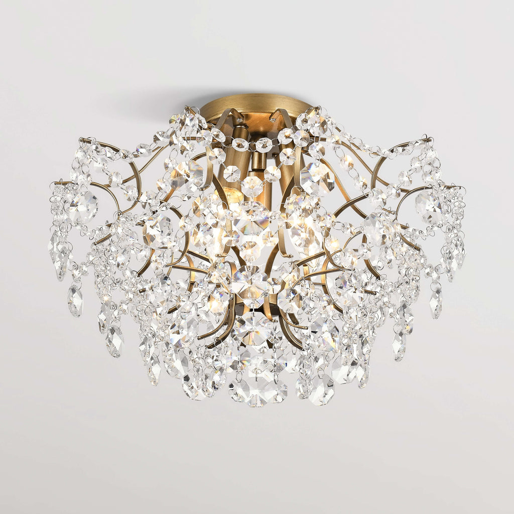 Plafonnier d'intérieur élégant à 3 lumières en cristal Dalia