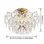 Plafonnier d'intérieur élégant à 3 lumières en cristal Dalia