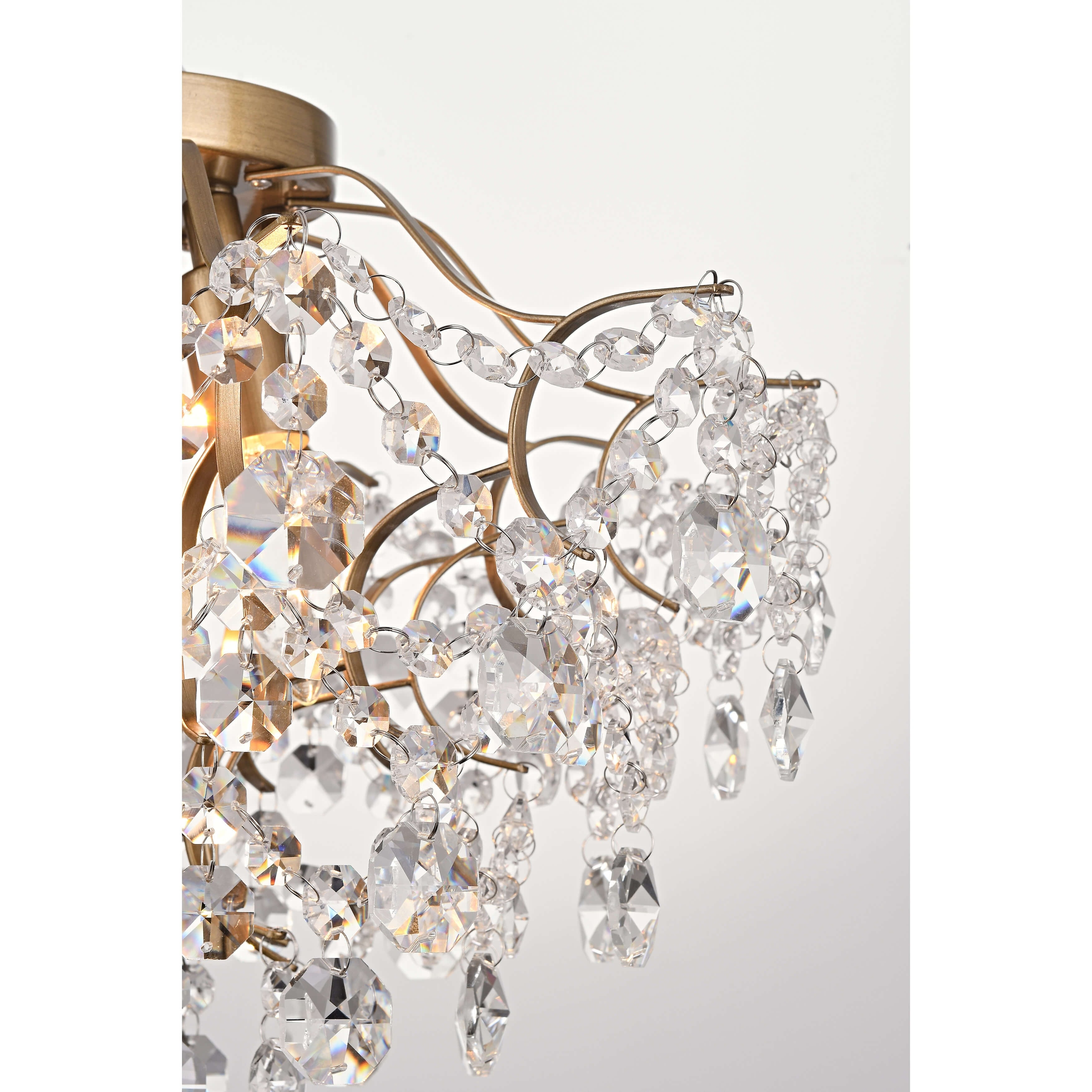 Plafonnier d'intérieur élégant à 3 lumières en cristal Dalia