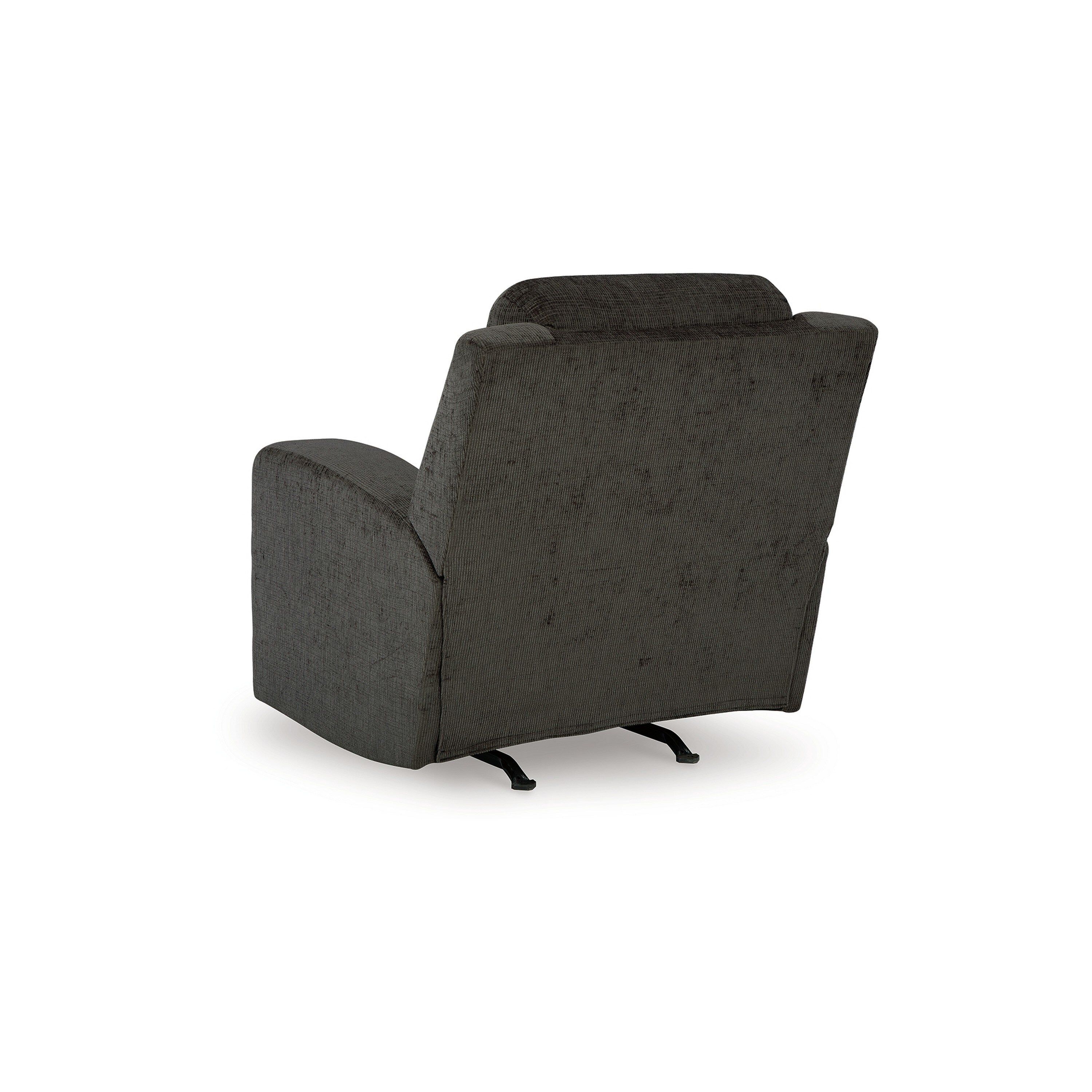 Fauteuil inclinable manuel à bascule Damon, peluche douce en polyester gris foncé