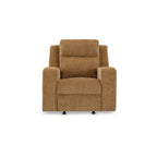 Fauteuil inclinable manuel à bascule Damon, peluche douce en polyester marron camel