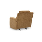 Fauteuil inclinable manuel à bascule Damon, peluche douce en polyester marron camel