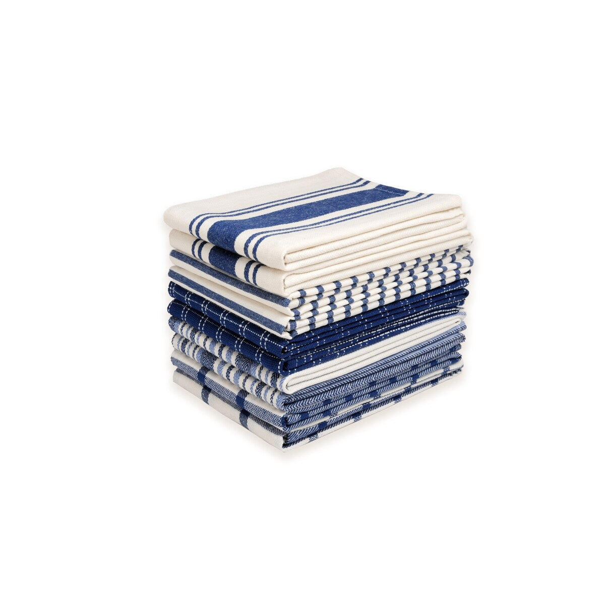 Lot de 10 torchons de cuisine plats en coton Dan River, assortis - 18'' x 28''