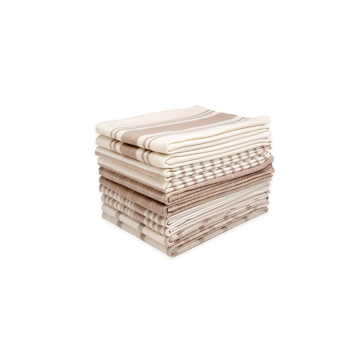 Lot de 10 torchons de cuisine plats en coton Dan River, assortis - 18'' x 28''