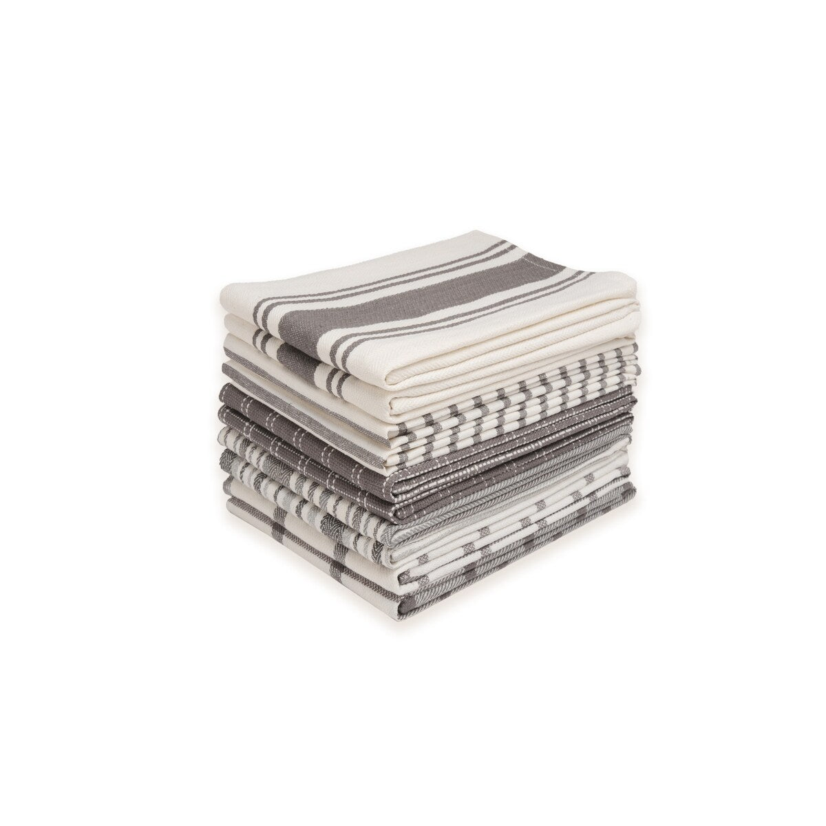 Lot de 10 torchons de cuisine plats en coton Dan River, assortis - 18'' x 28''