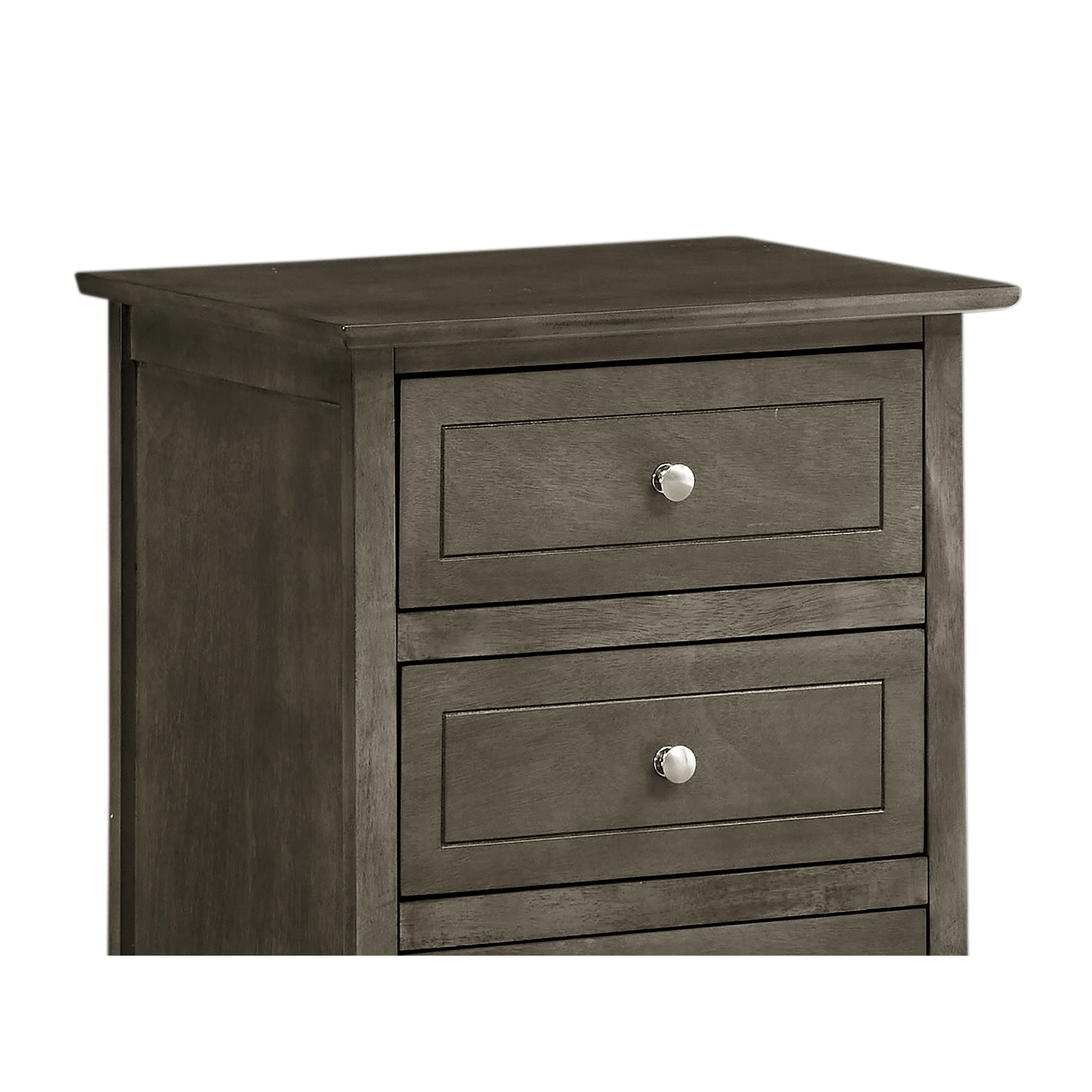 Table de chevet transitionnelle en bois à 3 tiroirs Daniel