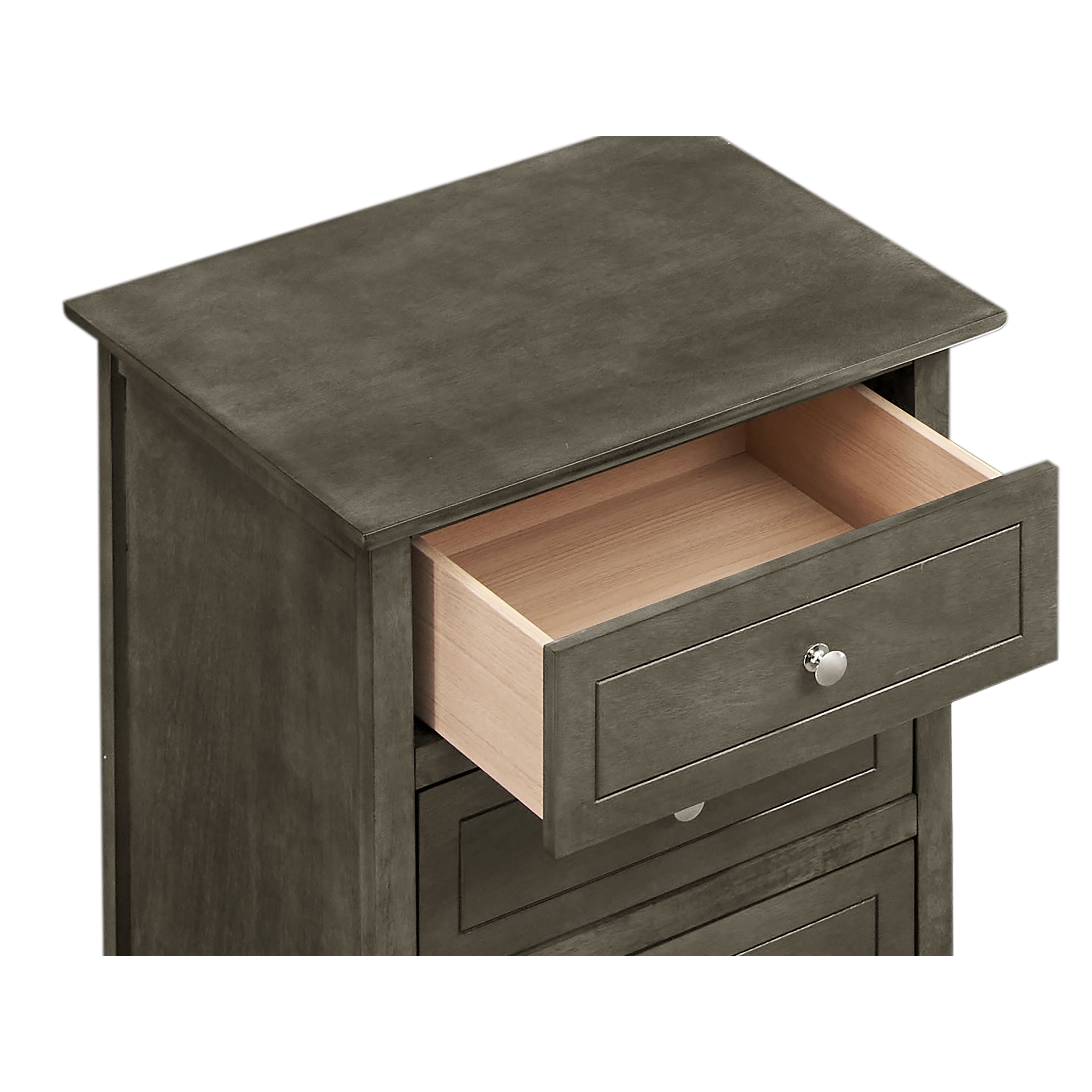 Table de chevet transitionnelle en bois à 3 tiroirs Daniel