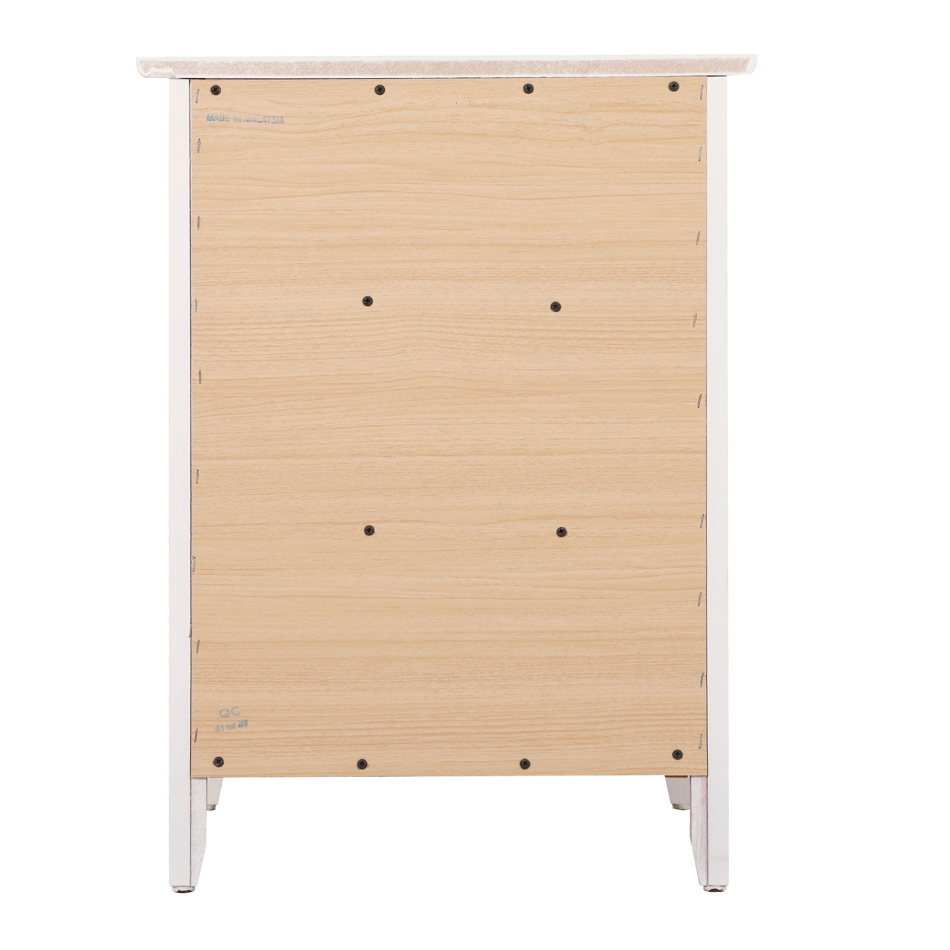 Table de chevet transitionnelle en bois à 3 tiroirs Daniel
