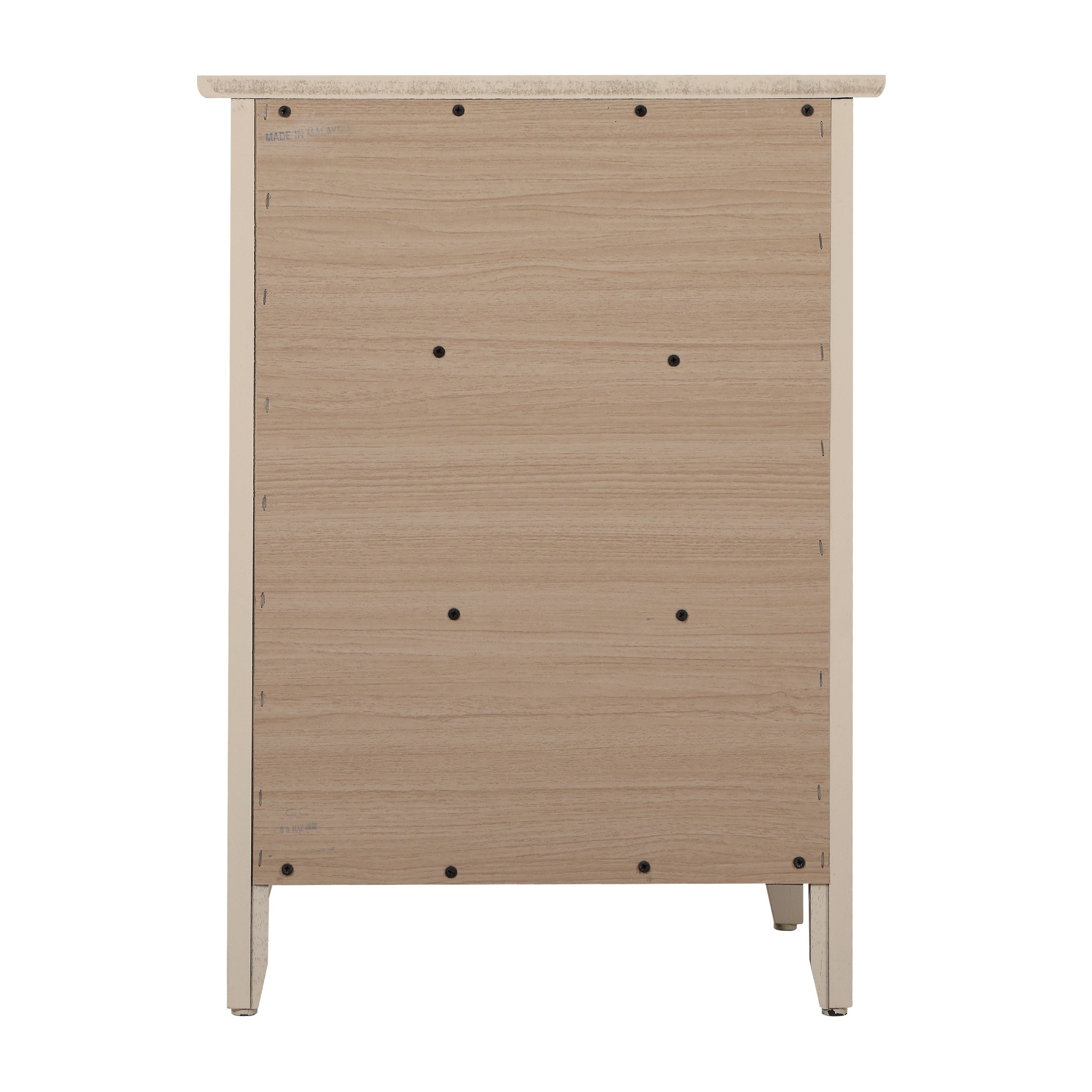 Table de chevet transitionnelle en bois à 3 tiroirs Daniel