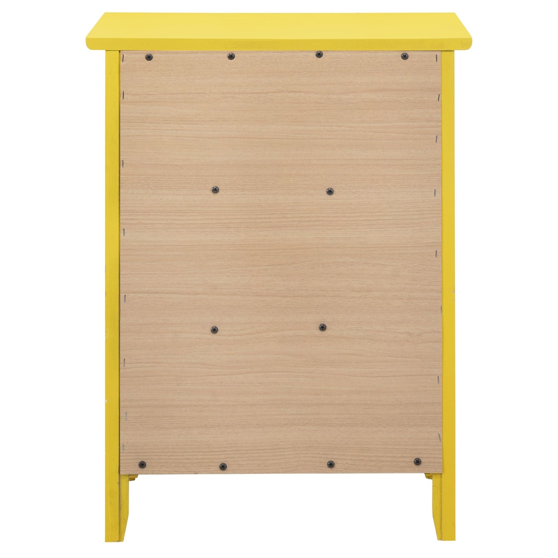 Table de chevet transitionnelle en bois à 3 tiroirs Daniel