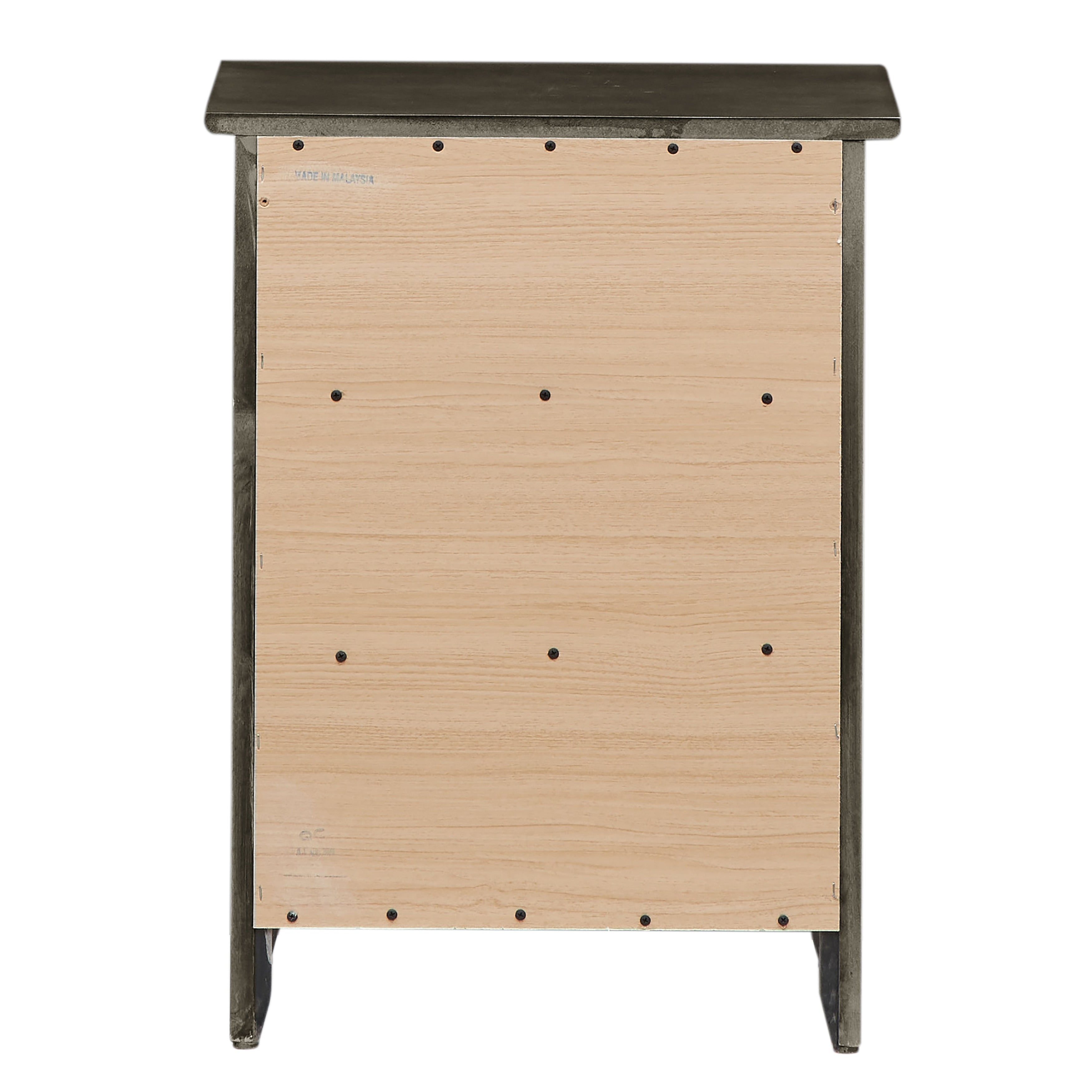 Table de chevet transitionnelle en bois à 3 tiroirs Daniel