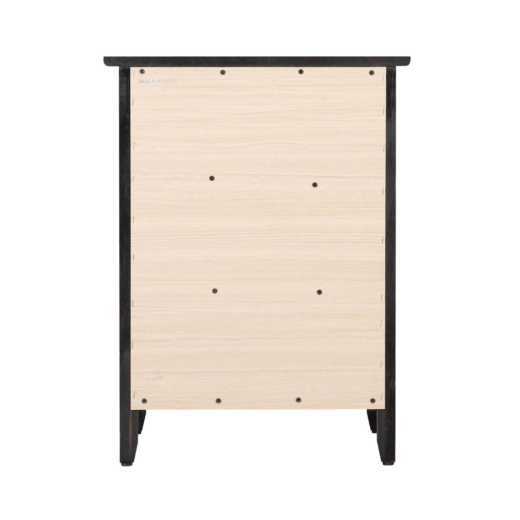 Table de chevet transitionnelle en bois à 3 tiroirs Daniel