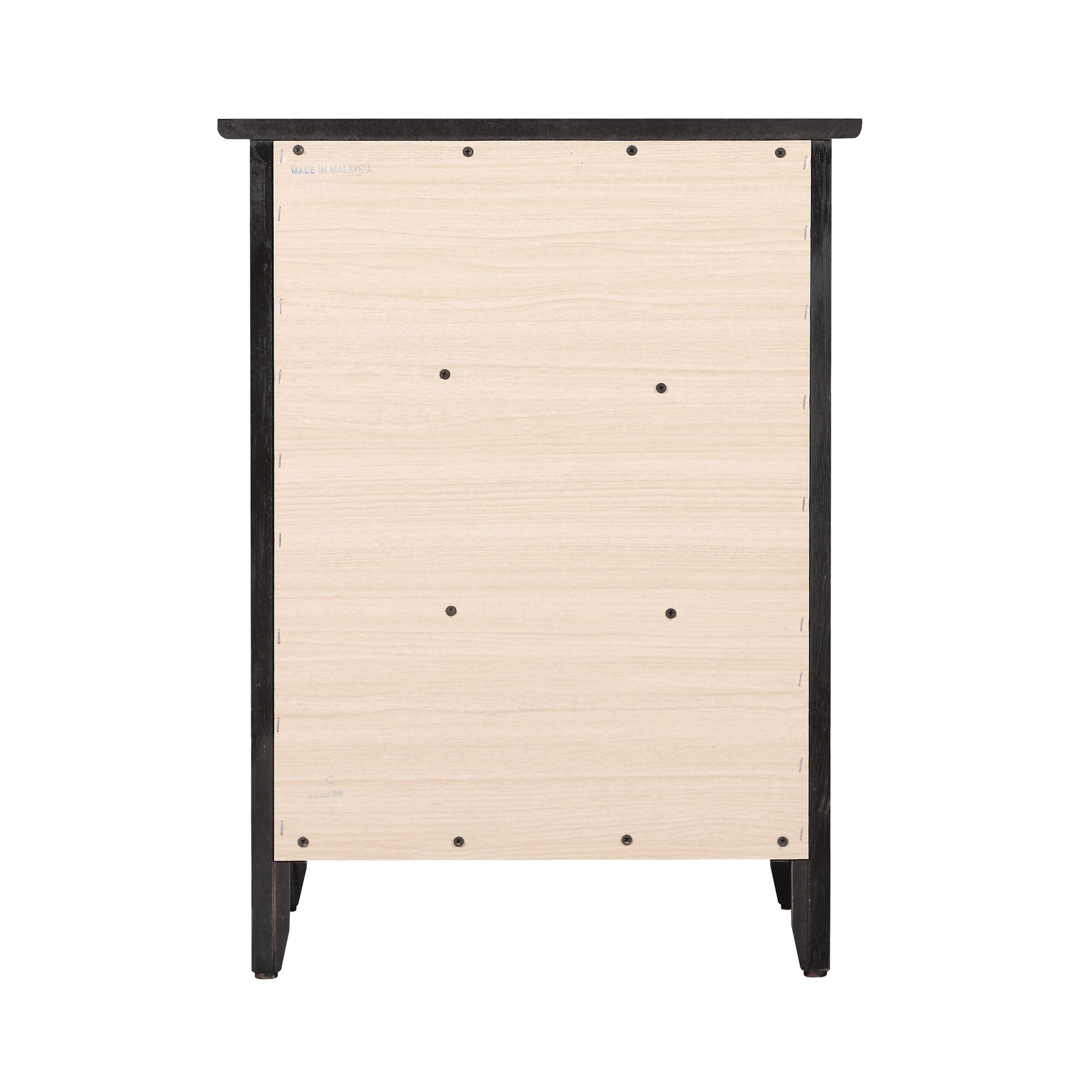 Table de chevet transitionnelle en bois à 3 tiroirs Daniel