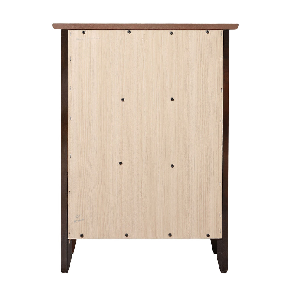Table de chevet transitionnelle en bois à 3 tiroirs Daniel
