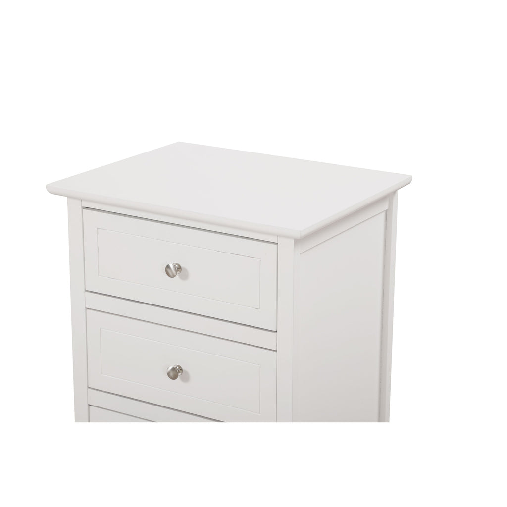 Table de chevet transitionnelle en bois à 3 tiroirs Daniel
