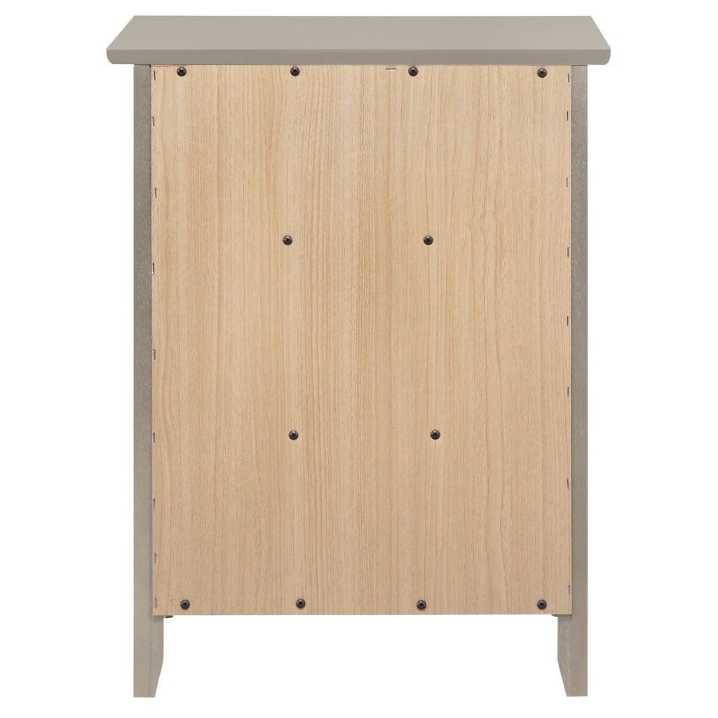 Table de chevet transitionnelle en bois à 3 tiroirs Daniel