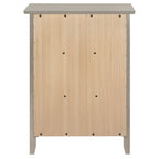 Table de chevet transitionnelle en bois à 3 tiroirs Daniel