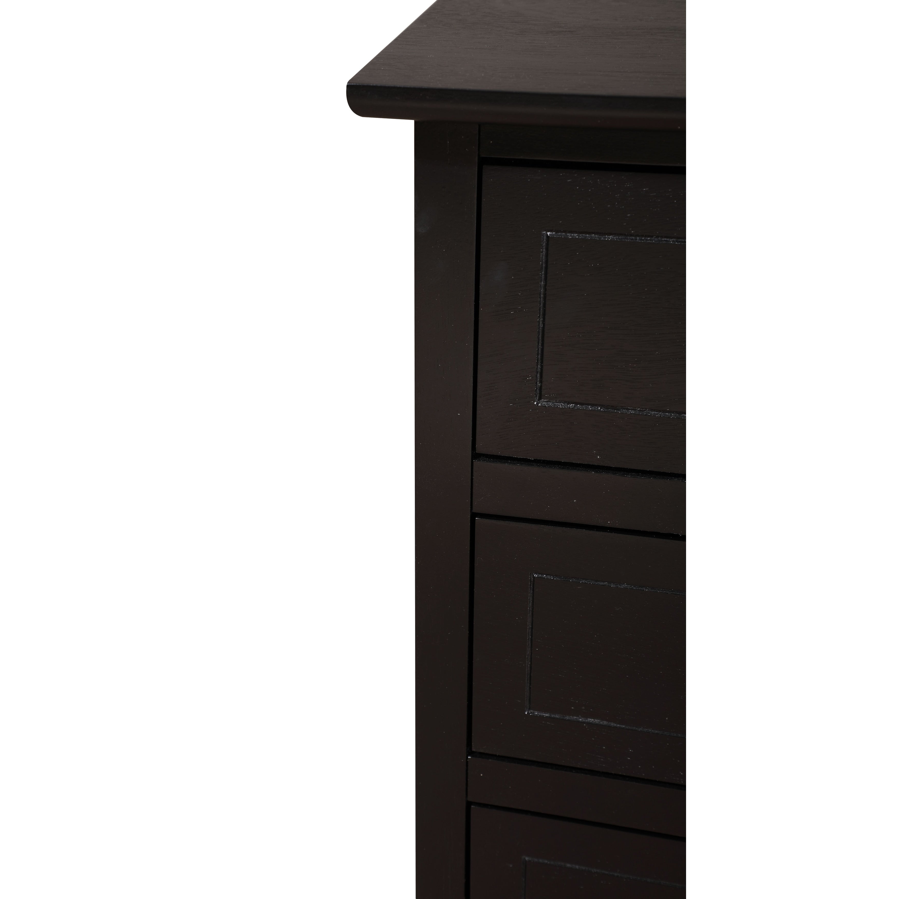 Table de chevet transitionnelle en bois à 3 tiroirs Daniel