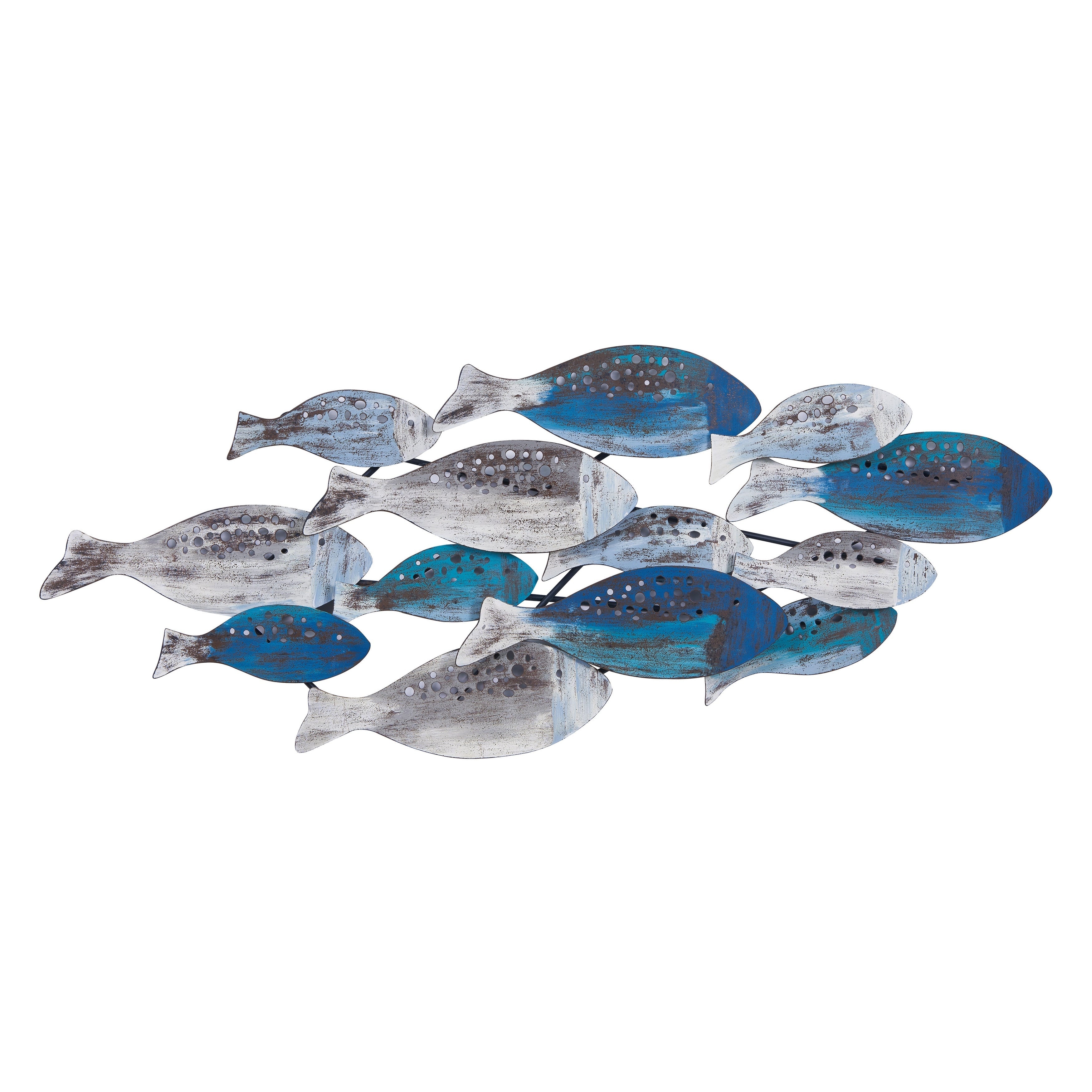 Danya B. École de poissons, art mural côtier moderne en métal