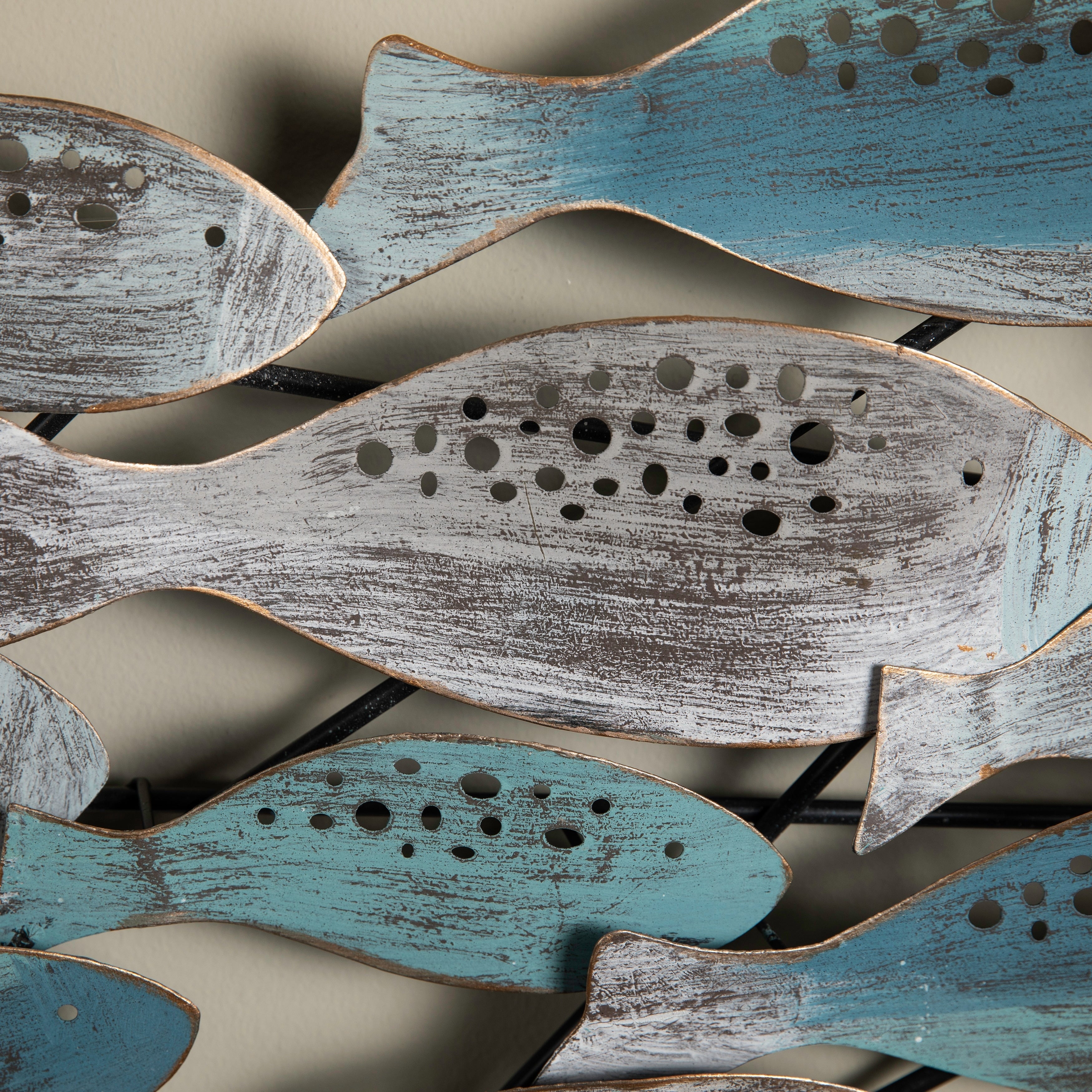 Danya B. École de poissons, art mural côtier moderne en métal