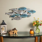 Danya B. École de poissons, art mural côtier moderne en métal