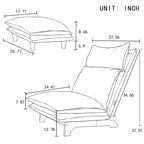 Fauteuil inclinable manuel sans accoudoirs rembourré bleu foncé avec pouf, appui-tête et dossier réglables, position à plat à 180°