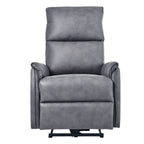 Fauteuil inclinable électrique en similicuir gris foncé avec ports USB et coussin épais pour le salon
