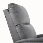 Fauteuil inclinable électrique en similicuir gris foncé avec ports USB et coussin épais pour le salon