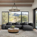 Cube Modular Khaki Genuine Leather Sectional