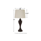 Lampes de table en métal Darlita, finition bronze, 30 pouces - Lot de 2