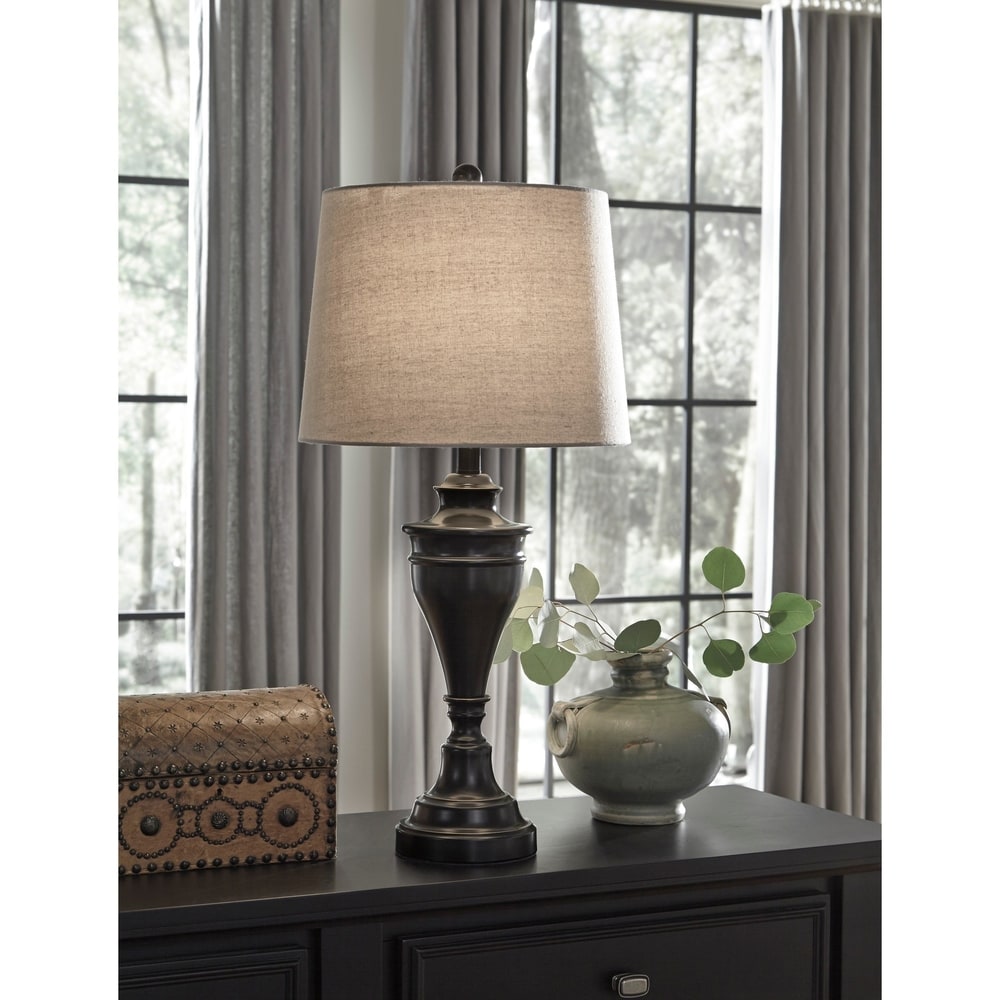 Lampes de table en métal Darlita, finition bronze, 30 pouces - Lot de 2