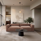 Canapé-lit de luxe minimaliste en tissu marron