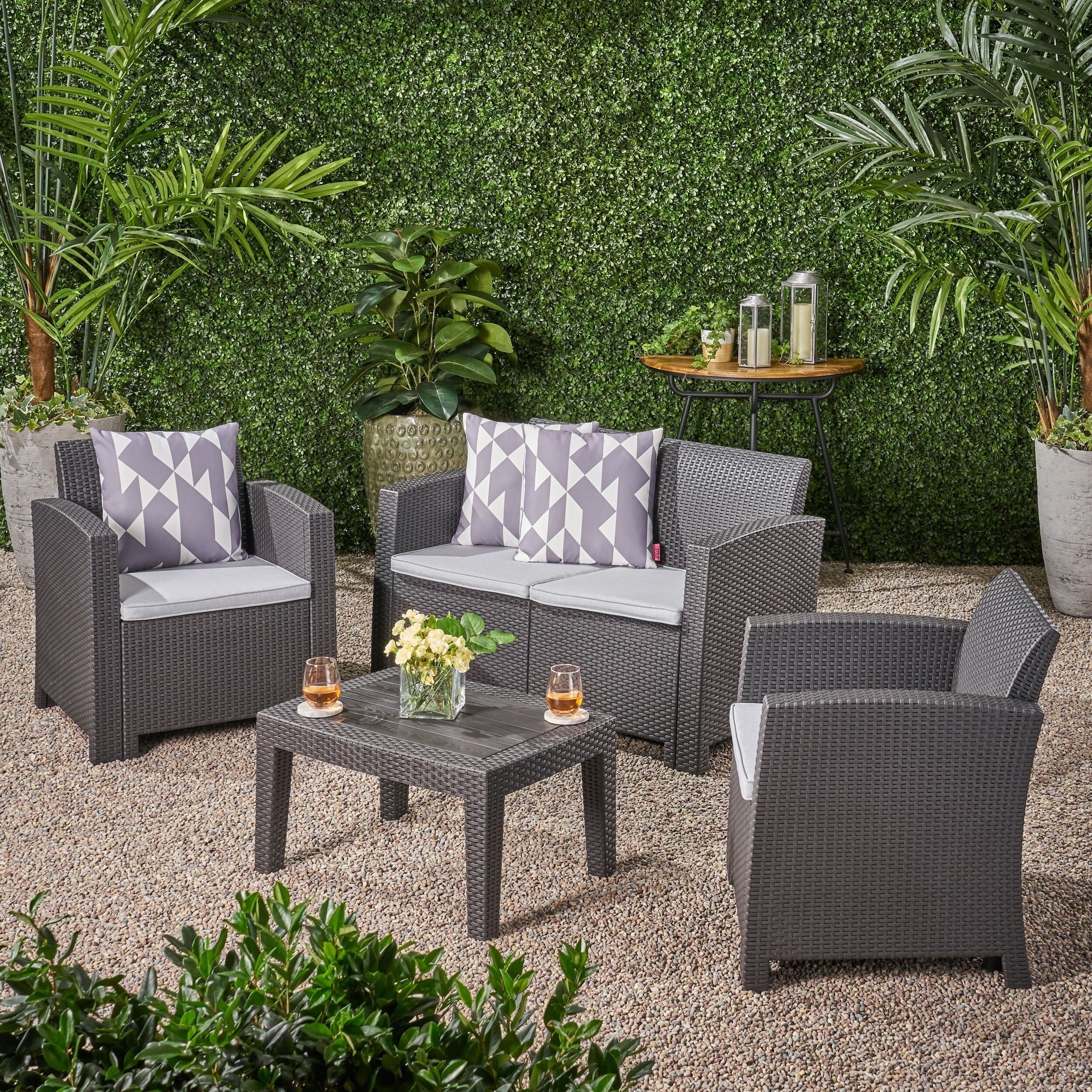 Ensemble de conversation d'extérieur Daytona 4 pièces par Christopher Knight Home