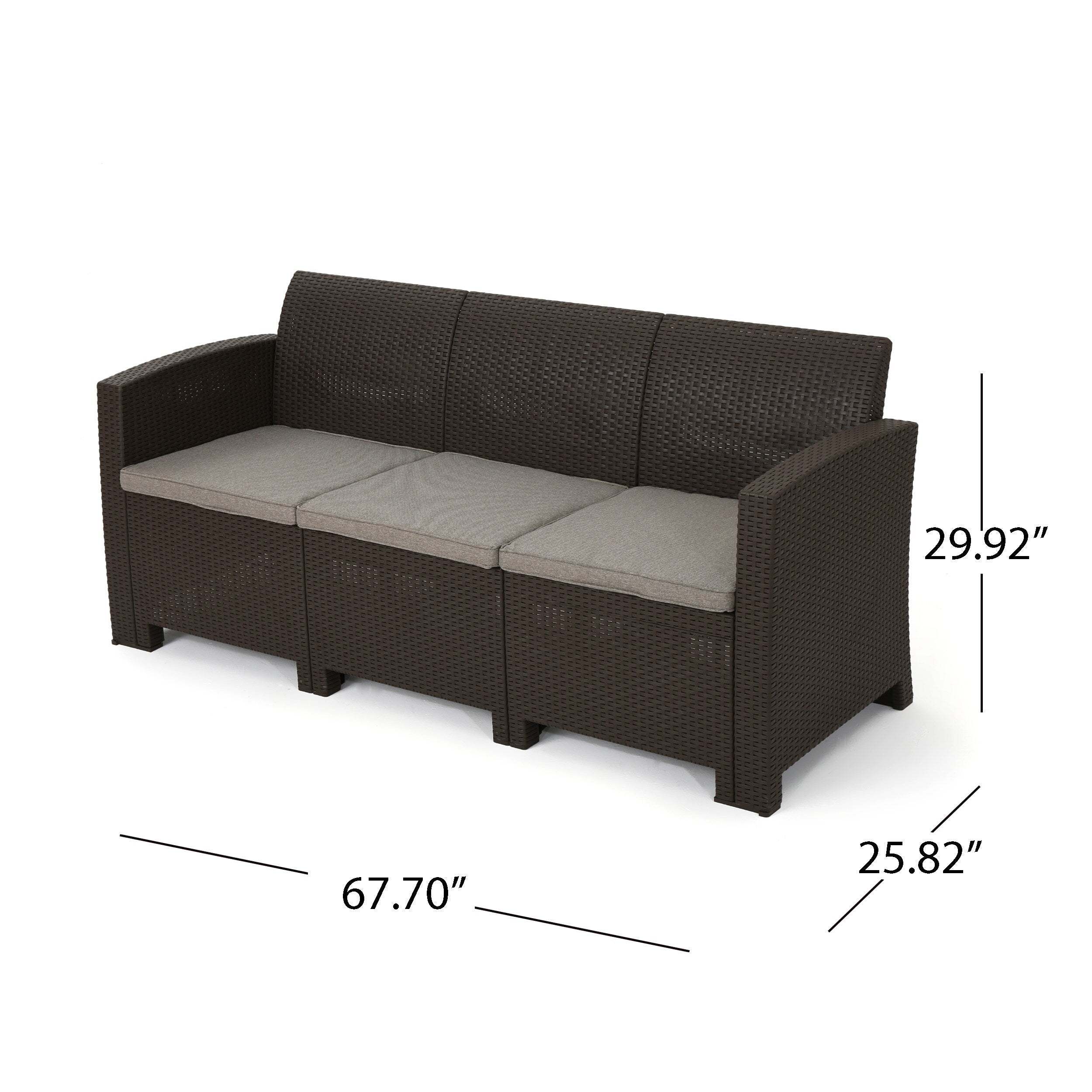 Ensemble de conversation d'extérieur en osier Daytona par Christopher Knight Home