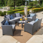 Ensemble de conversation d'extérieur en osier Daytona par Christopher Knight Home