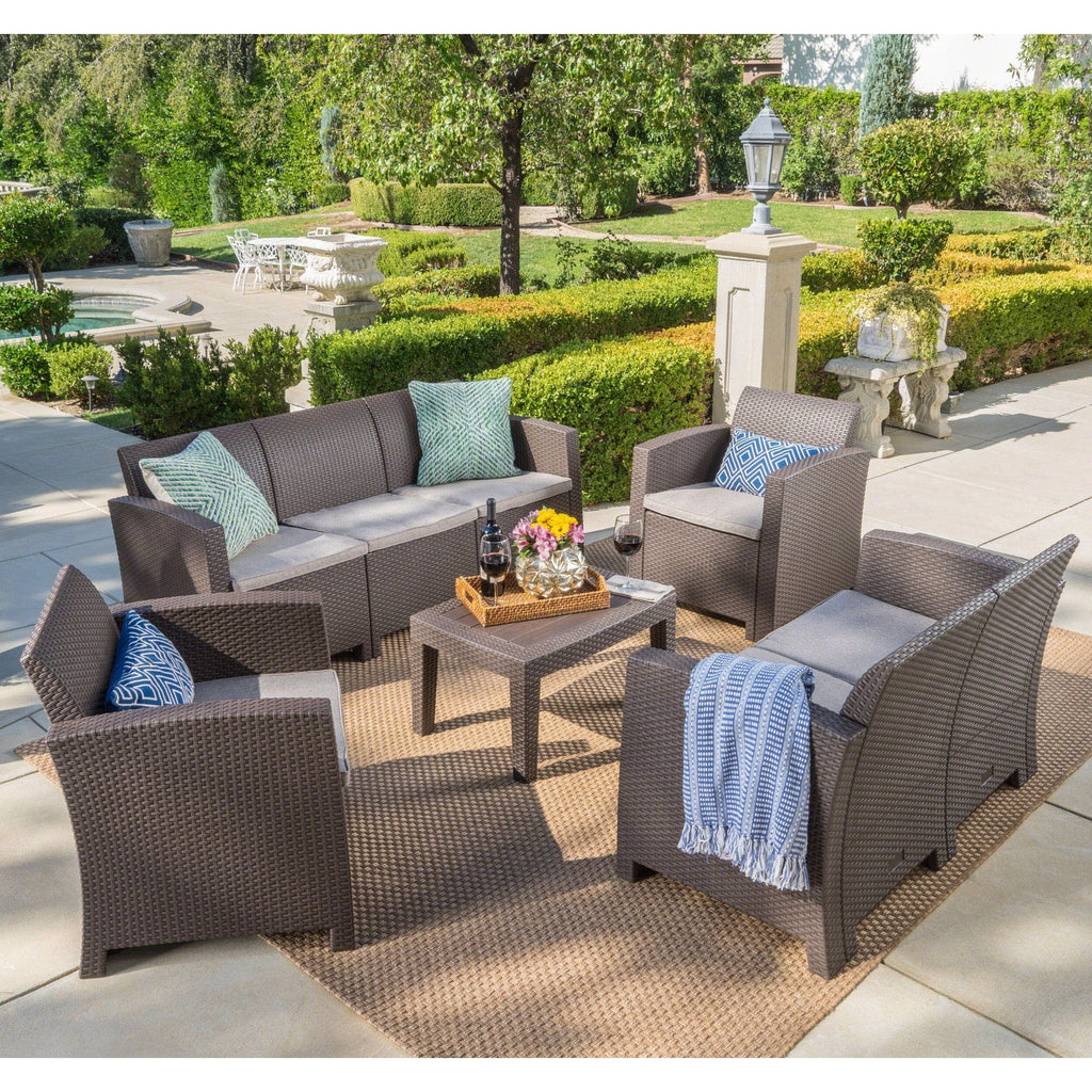 Ensemble de conversation d'extérieur en osier Daytona par Christopher Knight Home