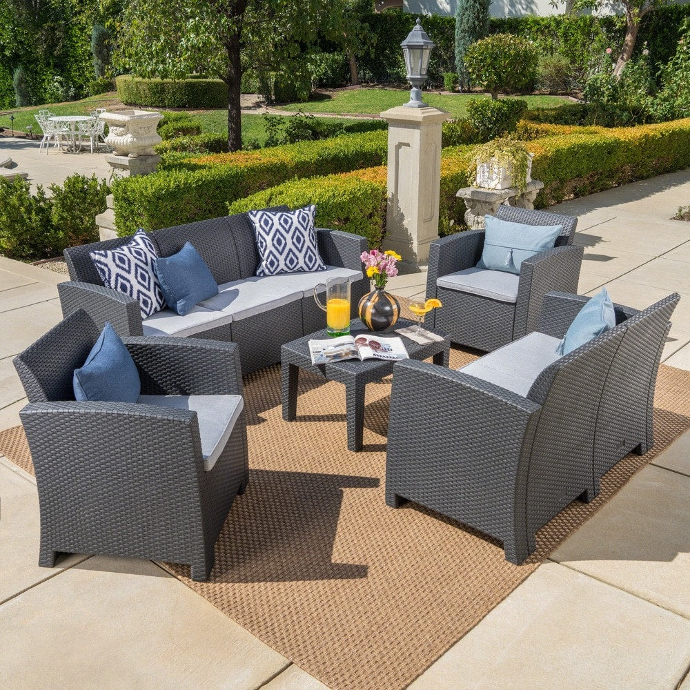 Ensemble de conversation d'extérieur en osier Daytona par Christopher Knight Home