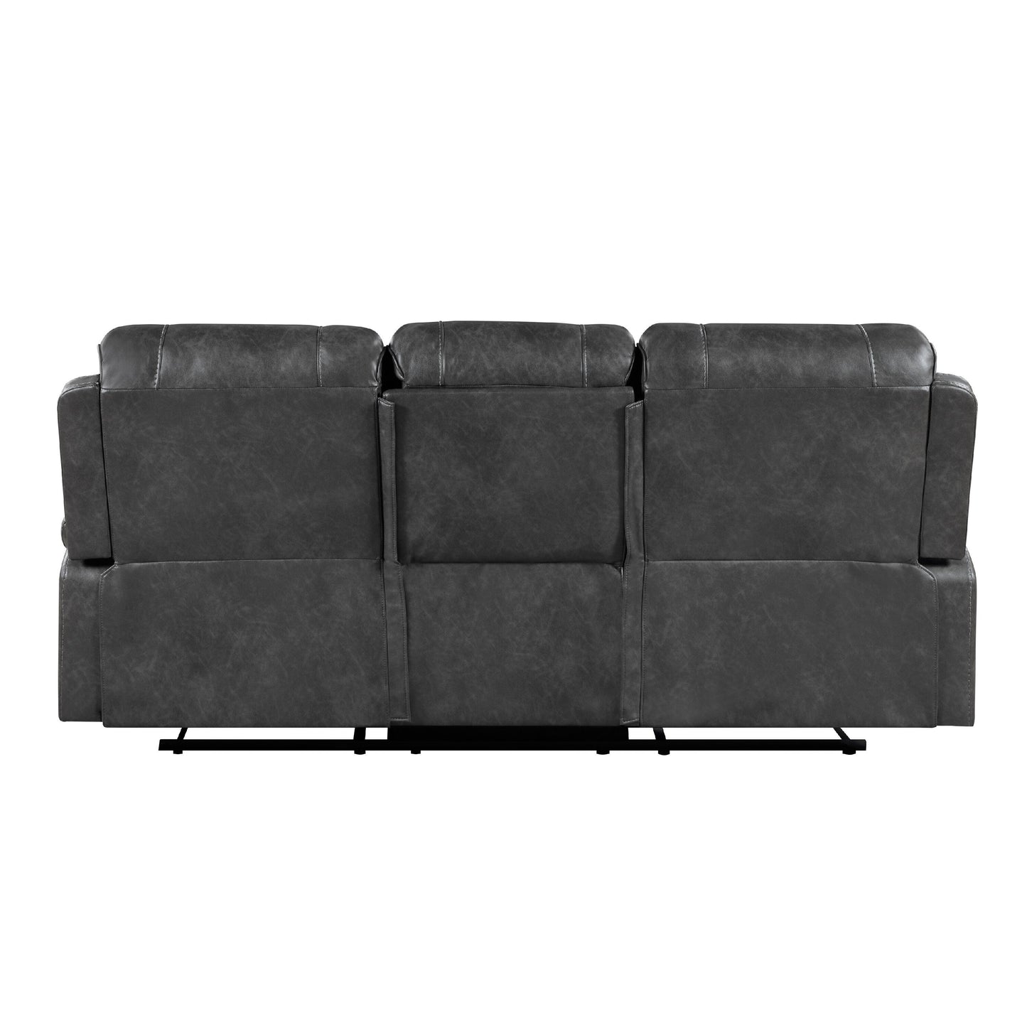 Canapé inclinable Dean, capitonné, similicuir gris, 220 cm