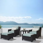 Ensemble de 5 fauteuils club et poufs d'extérieur Deco Sunbrella