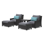 Ensemble de 5 fauteuils club et poufs d'extérieur Deco Sunbrella