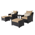Ensemble de 5 fauteuils club et poufs d'extérieur Deco Sunbrella