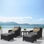 Ensemble de 5 fauteuils club et poufs d'extérieur Deco Sunbrella