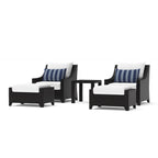 Ensemble de 5 fauteuils club et poufs d'extérieur Deco Sunbrella