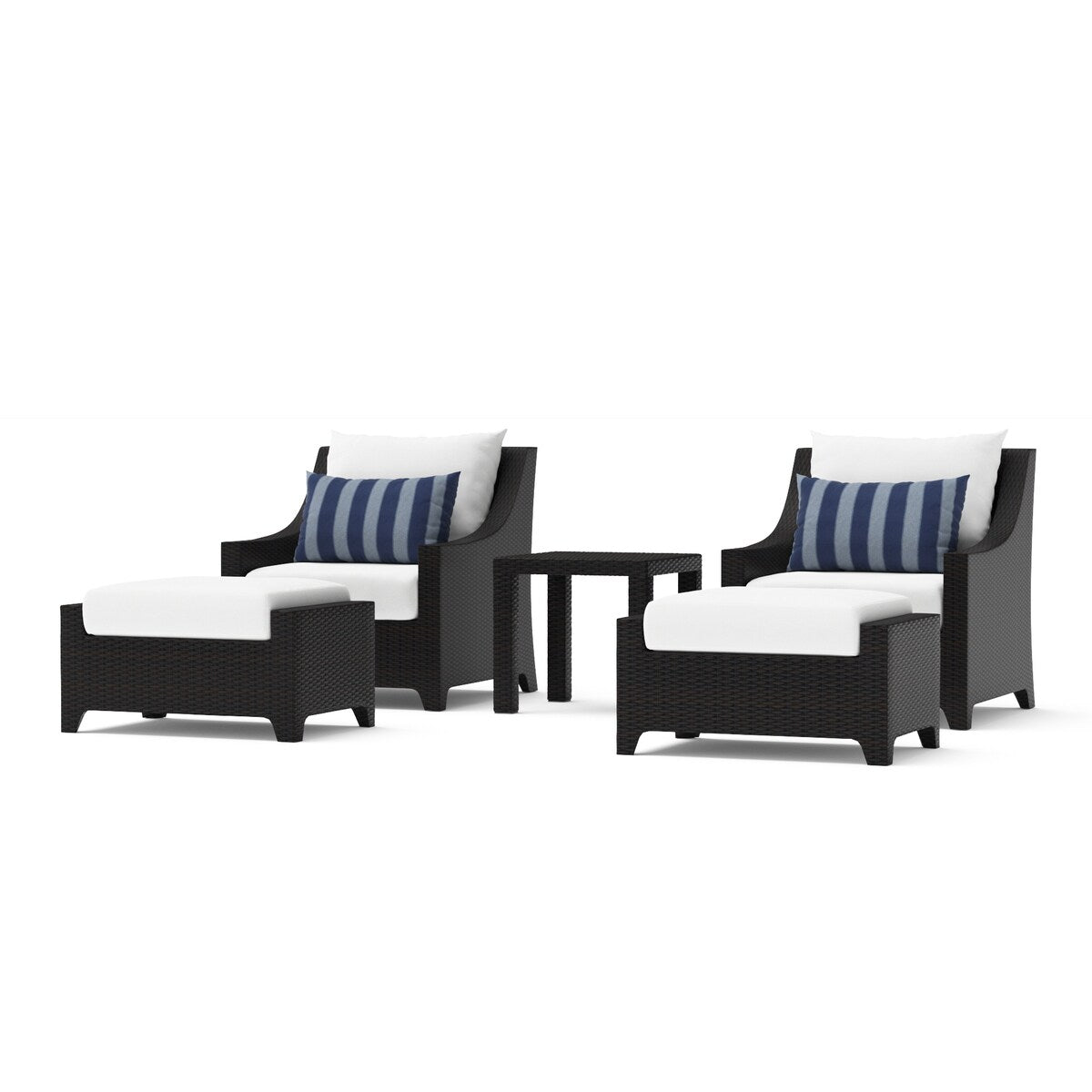 Ensemble de 5 fauteuils club et poufs d'extérieur Deco Sunbrella