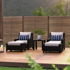 Ensemble de 5 fauteuils club et poufs d'extérieur Deco Sunbrella