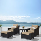 Ensemble de 5 fauteuils club et poufs d'extérieur Deco Sunbrella