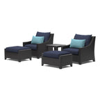 Ensemble de 5 fauteuils club et poufs d'extérieur Deco Sunbrella