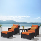 Ensemble de 5 fauteuils club et poufs d'extérieur Deco Sunbrella